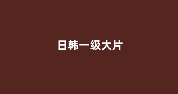 日韩一级大片